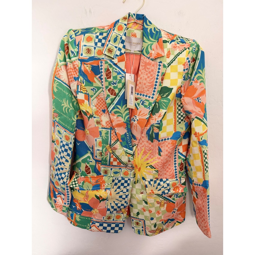 Ramy Brook Garden Maddie Jacket Maximalist Patchwork Floral Blazer NWT Size XS